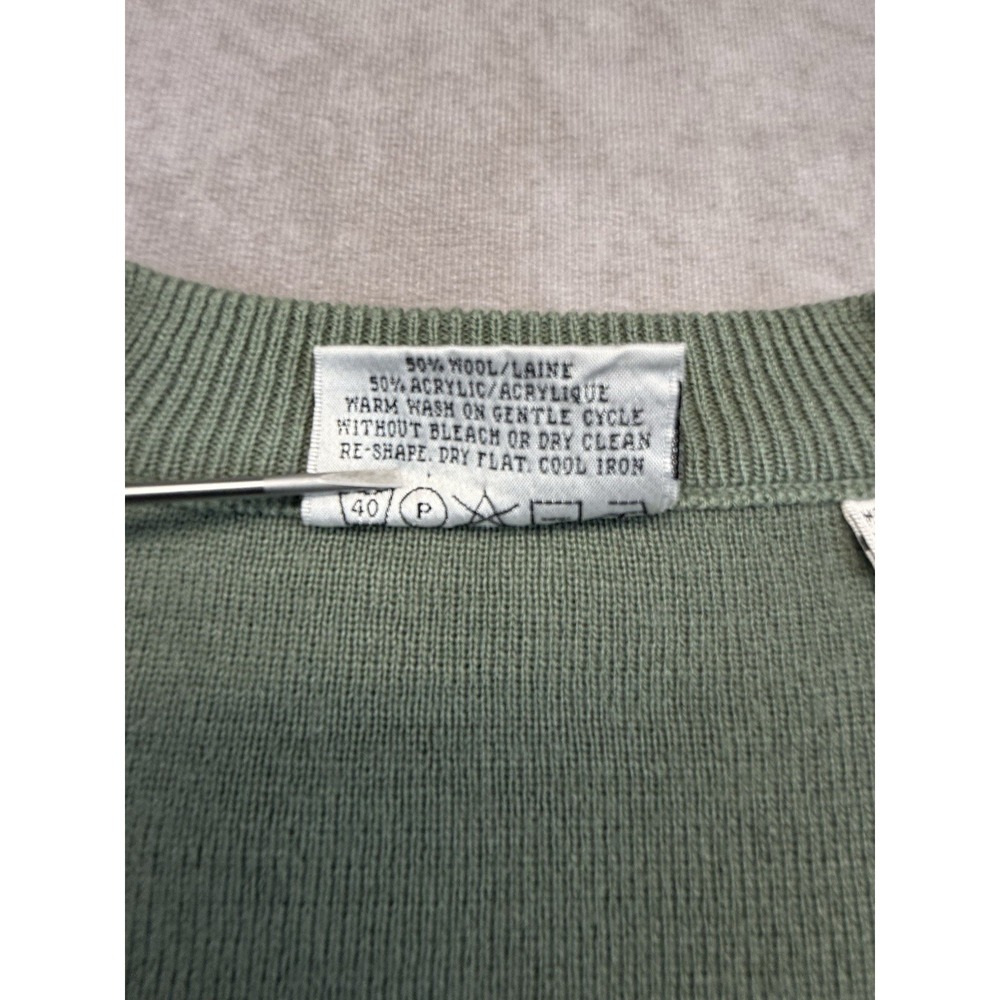 Vintage Gabicci Men's L Wool Blend Sweater Vest Green V Neck Golf Preppy Korea - Picture 6 of 10